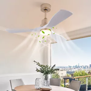 Indoor Ceiling Fan Light Bedroom Living Room Pendant Lamp & Remote Control - Picture 1 of 23