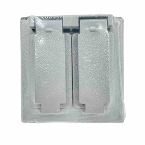 Qty 7 Pass & Seymour  2-Gang Duplex All-Weather Outlet Box Cover Die Cast Gray - Picture 1 of 2