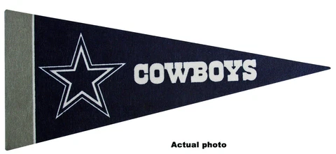 Dallas Cowboys NFL Mini Pennant 9"x4" Felt, Made in USA ,Banner Cover
