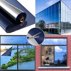 Window Tint One Way Mirror Film UV Heat Reflective Home Office Heat Insulation - Picture 1 of 14