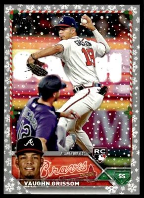 2023 Topps Holiday H107 Vaughn Grissom Metallic Atlanta Braves Baseball Card RC - Image 1 of 2