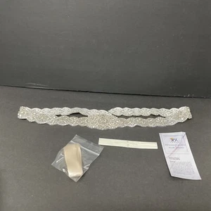 Aplique cinturón de boda de estrás con cuentas de cristal de 1 yarda XINFANGXIU - Imagen 1 de 5