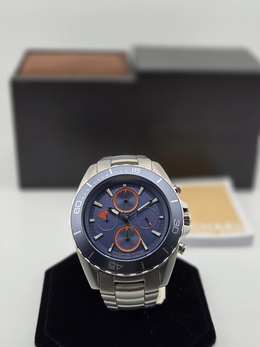 Orologio Michael Kors Uomo Jetmaster Cronografo Quadrante Blu MK8484 ($275 MSRP)