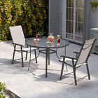 Table And Chairs Set Patio Garden Parasol Hole Metal Tables In & Outdoor Seating