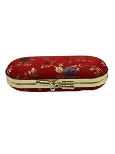 Portable Lipstick Case Holder Box Mirror For Storage Avon Red Floral VTG 4” - Picture 1 of 3