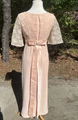 Maxi Vestido Arco 37 Pulgadas Grande Años 60 De Colección, Bridgerton, Cottagecore, Chaqueta Bolero de Encaje Foto 1 de 4