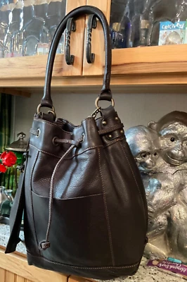 BOLSO DE MANO GRANDE HOLGADO CUERO ITALIANO VERDE HOBO CATERINA LUCCHI NUEVO Foto 1 de 4