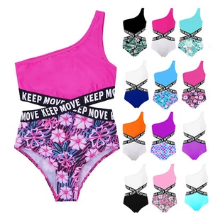 Girls Swimsuit Swimwear One-Piece Swimming Bodysuit Swim Jumpsuit Sunsuit Pool - Picture 1 of 99