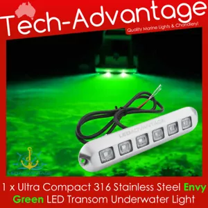 12v 6 Watt Stainless Steel GREEN Trailer Boat Underwater Fishing Squid LED Light - Foto 1 di 7