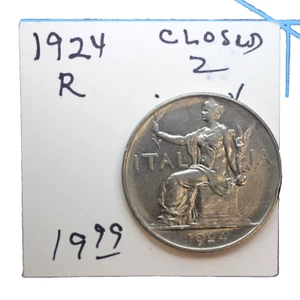 1924-R Closed 2 Italy 1 Lira - High Grade - Picture 1 of 2