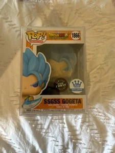 RARO Chase DBZ SSGSS Gogeta Funko Shop Exclusivo Persecución Variante GITD Brillo #1866 - Imagen 1 de 7