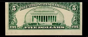 Misalignment Error 1977 $5 Federal Reserve Note Chicago AU - Picture 1 of 2