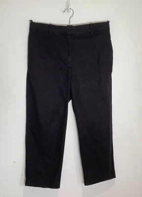 COS navy straight leg trousers 38 UK 10 cotton linen ankle length classic - Image 1 of 4