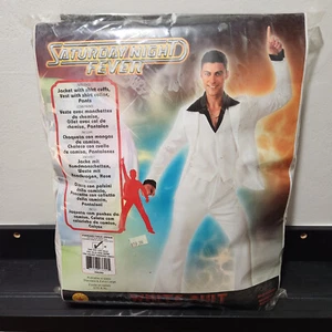 Saturday Night Fever White Suit (Rubie's Size Standard) Disco John Travolta - Picture 1 of 5
