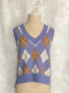 Rewind Argyle Juniors Girls Multicolor Sweater Pullover Vest Size XS - Picture 1 of 8