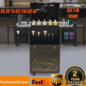 Rollbarer abschließbarer Make-up Zug Koffer Organizer Trolley mit 2-stufiger Teleskopstange - Bild 1 von 18