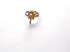 Vintage 1960's Pale gold tone Christmas Festive Candy Cane Adjustable Ring