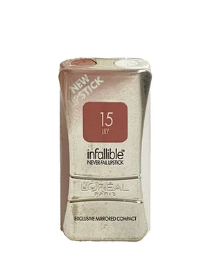 LOREAL Infallible Never Fail LIPCOLOUR LIPSTICK ~ LILY #15 ~ NEW SEALED - Image 1 of 4