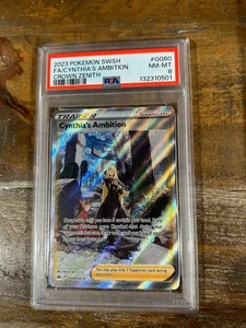 POKEMON 2023 Corona Zenith Full Art Trainer CYNTHIA'S AMBITION #GG60 PSA 8 RARO 3 - Foto 1 di 2