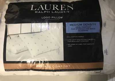 Ralph Lauren Logo Pillow Medium Density standard/ Queen *Check Description - Image 1 of 3