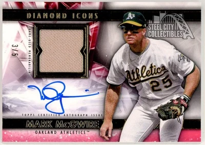 Mark McGwire 2019 Topps Diamond Icons Red Patch Autograph Card #SPA-MM 3/5 - Image 1 of 2