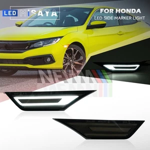 White LED Fender Side Marker Light Kit For 2016-2021 10th Gen Honda Civic - Picture 1 of 14