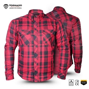 Men Motorbike Motorcycle Made with Kevlar Lined Shirts Ce Armoured LumberJack - Picture 1 of 17