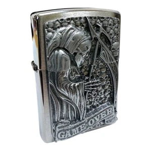 Zippo Feuerzeug Reaper Game Over 3D chrome Sturmfeuerzeug Benzin - Bild 1 von 6
