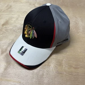 NEU Reebok NHL Center Ice Chicago Blackhawks Hockey schwarz grau Mütze nicht verstellbar L/XL - Bild 1 von 11