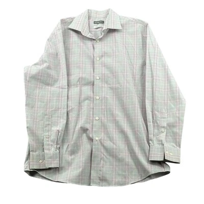 Camisa Michael Kors Para Hombre 16 32 33 Gris Rosa Cuadros Algodón Airsoft Elastizada Preppy Foto 1 de 4