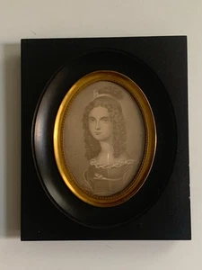 RARE PORTRAIT MINIATURE DE FEMME EN GRISAILLE EPOQUE XIX° - Picture 1 of 11