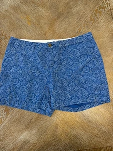 Old Navy blaue geblümte Shorts Gr. 12 Taille 36 "Innennaht 5" mittlere Leibhöhe 100 % Baumwolle - Bild 1 von 5