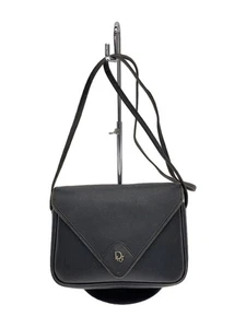 Christian Dior Leather BLK Shoulder bag Vintage Authentic From Japan - Picture 1 of 24