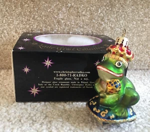 Christopher Radko Just One Kiss Frog Prince Tree Ornament FREE SHIP - Picture 1 of 10