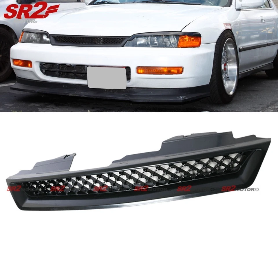 ABS Black Front Hood Bumper Mesh Honeycomb Grill Grille fits 94-97 Honda Accord - Image 1 of 1