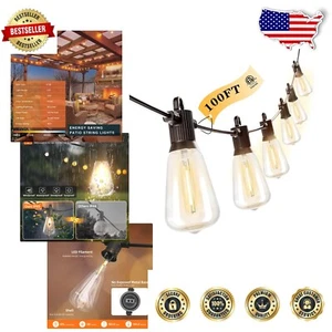 Connectable 100 FT LED String Lights - Shatterproof, Retro Design for Yard - Picture 1 of 11