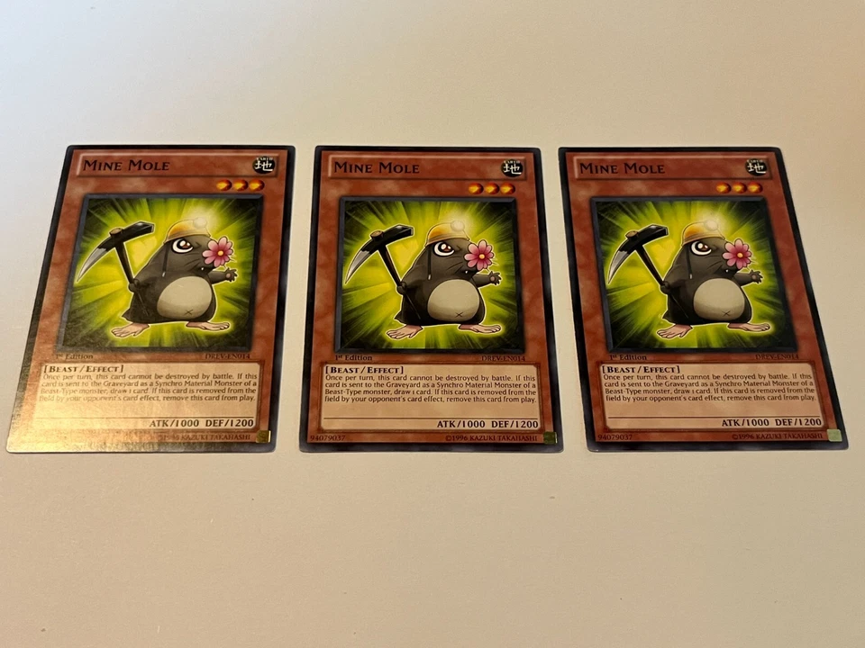 3x Mine Mole - DREV-EN014 Yugioh Yu Gi Oh! 3 x3 Playset 1st Edition - Image 1 of 1