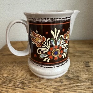 Water Pitcher, 70’s Style, Vintage Winterling, Brown Floral, German - Picture 1 of 8