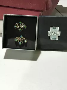 EBONY VISION " OPAL PEACOCK EARRINGS ( CLIP ) # 35304 BY THOMAS BLACKSHEAR - Picture 1 of 8