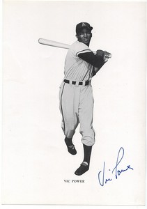 1954 Philadelphia Athletic Team Issue Vic Power Autograph