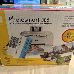 HP Photosmart 385 GoGo Digital Photo Inkjet Printer Q6387A KIT CASE INK NEW NIB - Picture 1 of 5