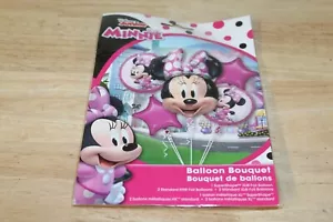 5 Foil Balloon Bouquet Disney Junior Minnie Mouse for Birthday Party Celebration - Picture 1 of 1