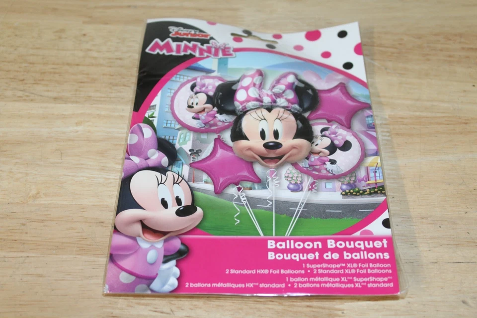 5 фольгированных воздушных шаров букет Disney Junior Minnie Mouse для празднования дня рождения вечеринки - Изображение 1 из 1