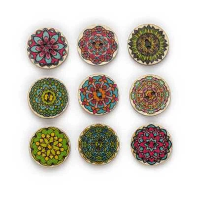 Wooden Buttons for Retro-themed Sewing Scrapbooking and Craft Projects of 50pcs - Image 1 of 4