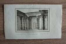 1839 imprimé PORTIQUE DU GRAND TEMPLE, PHILAE, NIL, HAUTE ÉGYPTE (#6)