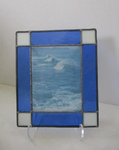 Prendisole in vetro colorato blu a tema surfista con onde di marea dell'oceano - Foto 1 di 13