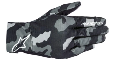 Alpinestars Reef Gloves Motorcycle Short Lightweight Safety Schwarz-Grau-Camo - Image 1 of 3