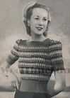 Vintage Knitting Pattern Lady's 1940 Fair Isle Jumper/Sweater.Long/Short Sleeves
