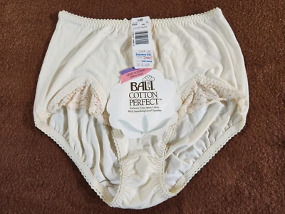 Vintage Bali Cotton Perfect Control Size XL Panties NOS Lace Granny Panty Full - Image 1 of 4