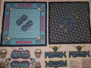 WWF THE ROCK STONE COLD STEVE AUSTIN WRESTLING COTTON PANEL FABRIC 1 YARD - Picture 1 of 4